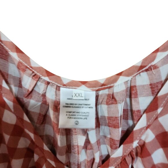 Womens Red & White Gingham Sleeveless Jumpsuit Romper XXL - Picture 4 of 4